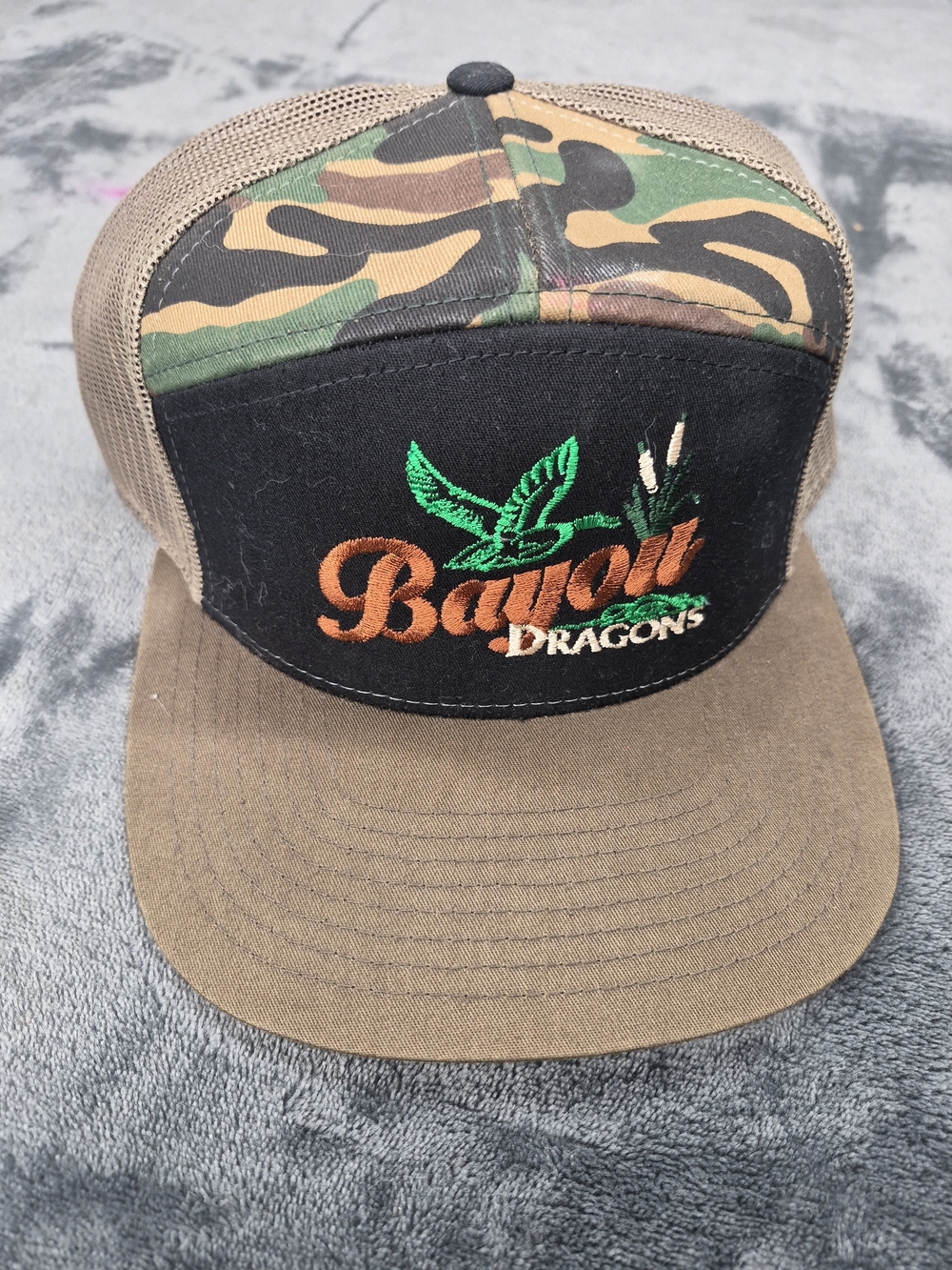 Bayou Dragons Hat Trucker Hat Camo Upper Embroidered One Size Flat Pre-owned
